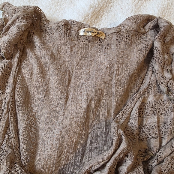 Another Page Japanese branch Khaki brown lace ruffle cardigan - Picture 5 of 5